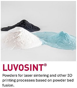 LUVOSINT© Powders for laser sintering and other 3D printing processes based on powder bed fusion.